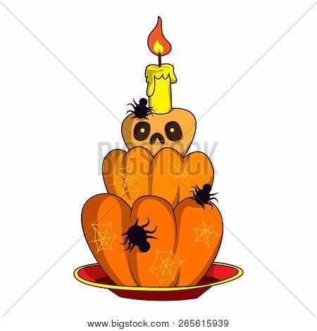 Halloween Cake Icon . Cartoon Of Halloween Cake Vector Icon For Web Design
