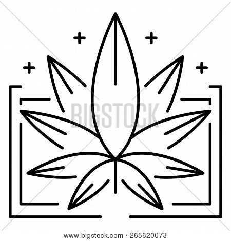 Medical Marijuana Leaf Logo. Outline Medical Marijuana Leaf Vector Logo For Web Design Isolated On W