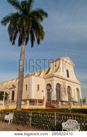 Iglesia Parroquial De La Santisima Trinidad Church On Plaza Mayor Square In Trinidad, Cuba.