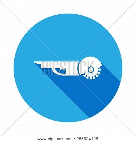 Angle Grinder Icon With Long Shadow. Elements Of Constraction Icon With Long Shadow. Signs And Symbo