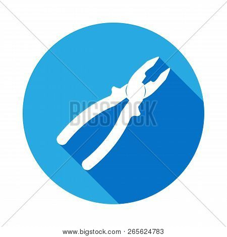 Pliers Icon With Long Shadow. Elements Of Constraction Icon With Long Shadow. Signs And Symbols Coll