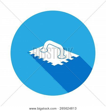 Putty Knife Icon With Long Shadow. Elements Of Constraction Icon With Long Shadow. Signs And Symbols
