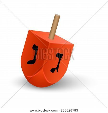 Red Dreidel Icon. Realistic Illustration Of Red Dreidel Vector Icon For Web Design Isolated On White