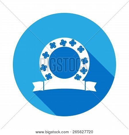 Wreath Vector Icon With Long Shadow. Element Of Kind Or Way Of Suicide Death Illustration. Signs And