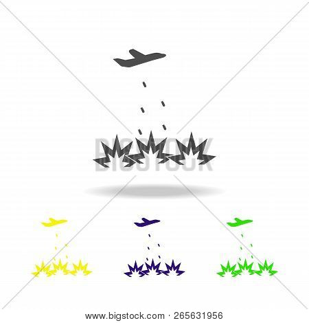 Bombardment Multicolored Icon. Element Of Terrorism Elements Illustration. Signs And Symbols Collect
