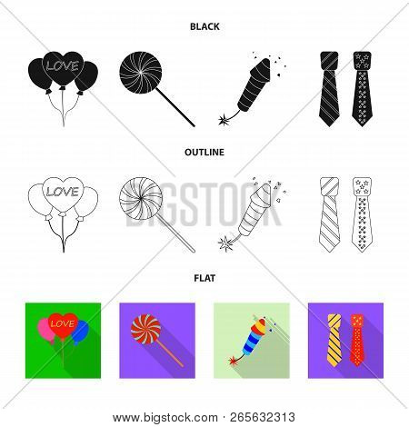 Vector Design Of Party And Birthday Logo. Collection Of Party And Celebration Stock Vector Illustrat