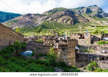 Traditional Architecture In Manang Village, Annapurna Conservation Area, Nepal
