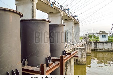 Close Up Old Dam In Country Thailand