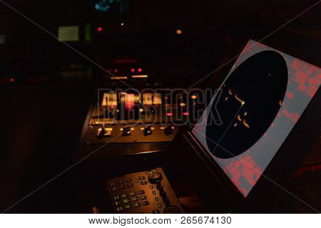 Marine Navigational Equipment On Modern Ship Or Vessel