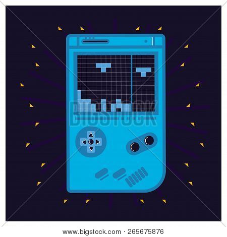 Illustrations Playing Games On Portable Devices, Vector Illustrations