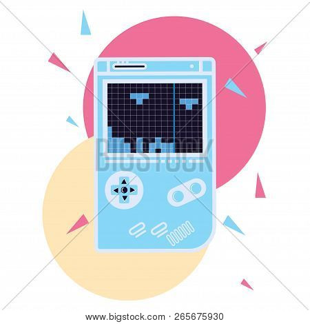 Illustrations Playing Games On Portable Devices, Vector Illustrations