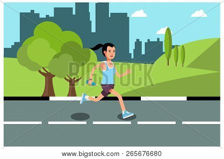 Illustration Of Activities In The Park During The Day, Vector Illustration