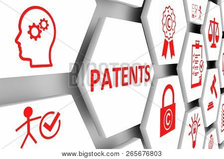 Patents Concept Cell Background 3d Render Illustration