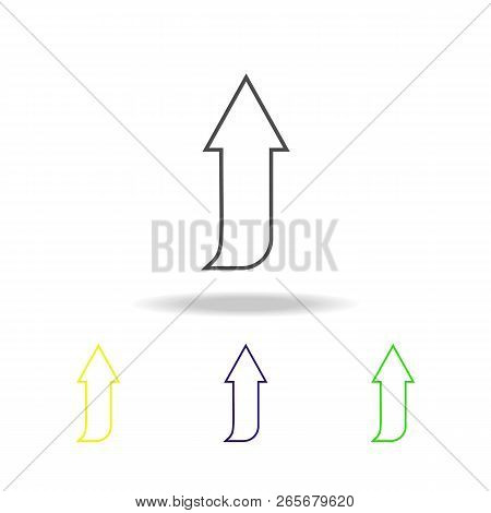 Up Arrow Multicolored Icons. Thin Line Icon For Website Design And App Development. Premium Colored 