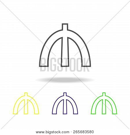 Sign Of Manat Multicolored Icons. Thin Line Icon For Website Design And App Development. Premium Col
