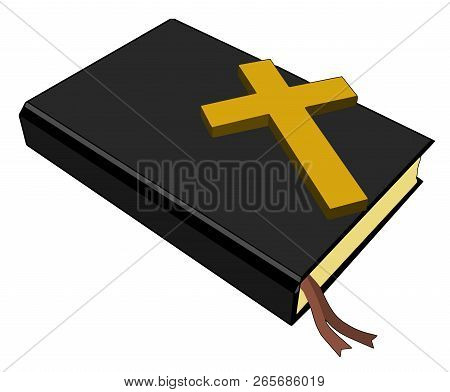 Holy Bibble God Cross Faith Spiritual Black Cover Heaven Illustration