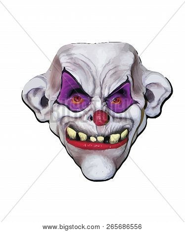 Terror Clown Evil Scary Expressio Teeth Out Illustration