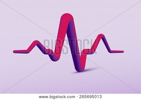 Pulce Trace Sign. Vector 3d Medicine Symbol.
