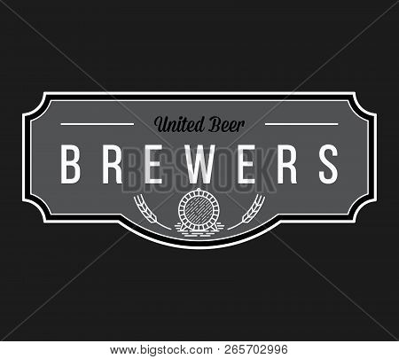 Beer From Brewers White On Black Is A Vector Illustration About Drinking