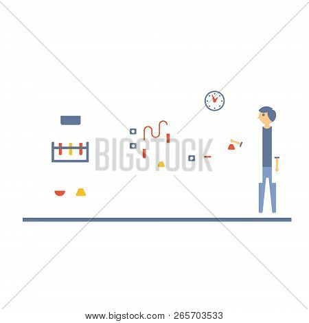 Healthcare Laboratory Testing Room, Flat Design Vector Illustration