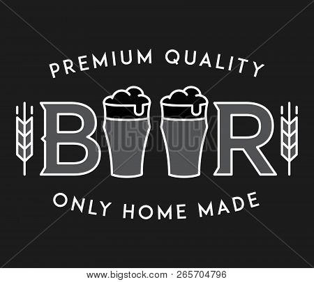 Beer Premium Quality White On Black Is A Vector Illustration About Drinking