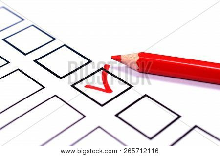 Bulletin And A Red Pencil For Voting