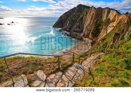 Playa del Silencio in Cudillero Asturias from Spain