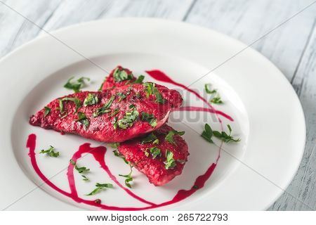 Scaloppini - Chicken With Beetroot Sauce