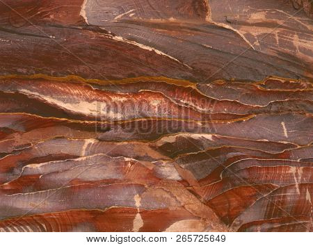Sandstone Pattern, Geological Texture In Petra, Jordan.petra Is An Unesco World Heritage Site.