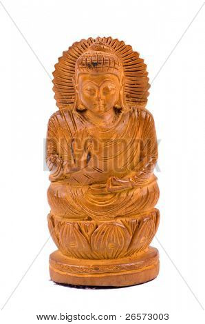 Netsuke af Buddha. Isoleret på hvid baggrund.