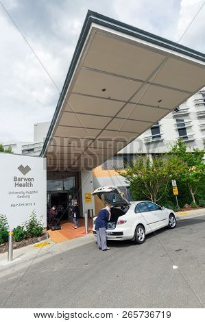 Geelong, Australia - October 14, 2018: The University Hospital Geelong Is Part Of Barwon Health. It 