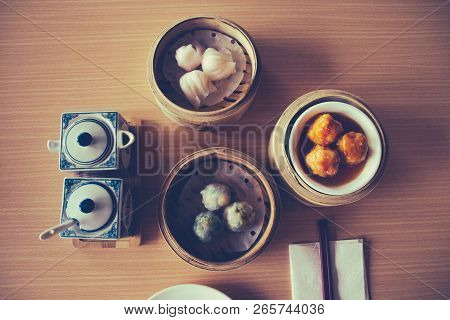 Various Traditional Chinese Dim Sum Dian Xin In Chinese Restaurant