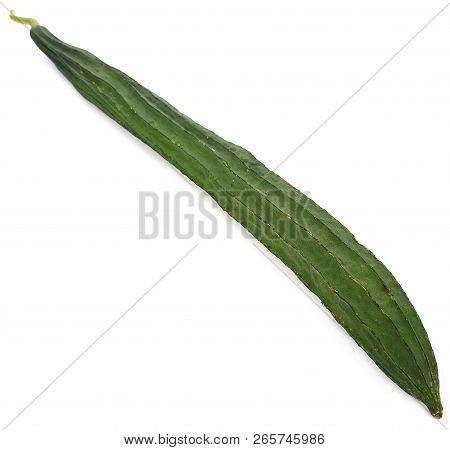 Luffa Acutangula On White Background  Vegetable Natural