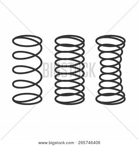 Mattress Spring Set On White Background. Vector