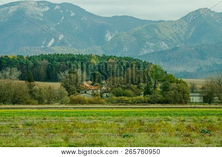 Ladnscape From Slovakia - Green Meadows And Fields And Mountains