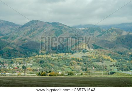Ladnscape From Slovakia - Green Meadows And Fields And Mountains