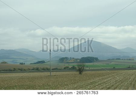 Ladnscape From Slovakia - Green Meadows And Fields And Mountains