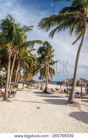 Playa Ancon, Cuba - Feb 9, 2016: View Of Playa Ancon Beach Near Trinidad, Cuba