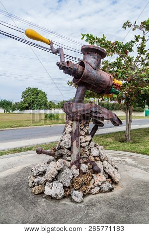 Cienfuegos, Cuba - February 11, 2016: One Of Sculptures In Parque De Esculturas Park In Cienfuegos, 