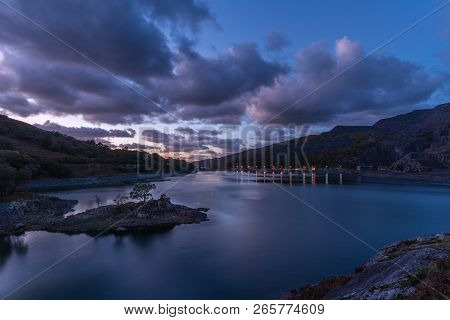 Llyn Padarn at dusk Snowdonia national park