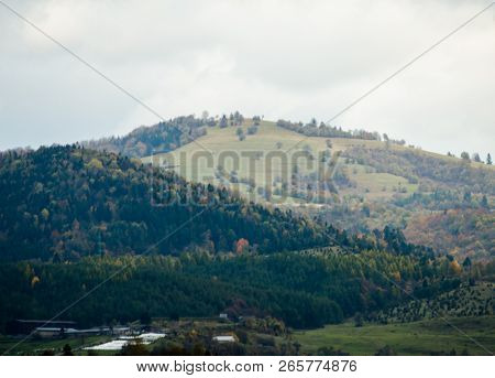 Ladnscape From Slovakia - Green Meadows And Fields And Mountains