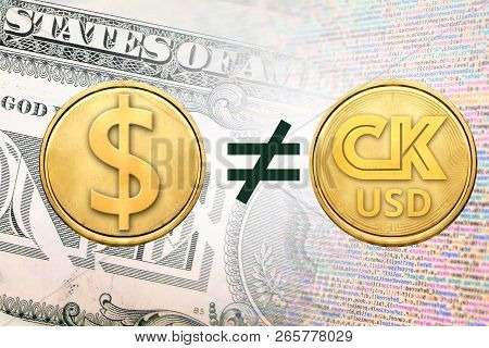 Concept Image Of Ck Usd Coin Unequal To Usd Coin, Cryptocurrency