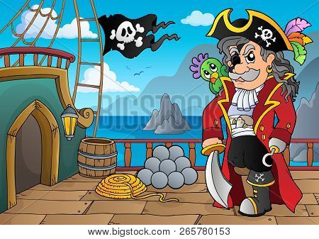 Pirate Ship Deck Topic 5 - Eps10 Vector Illustration.