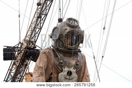 Leeuwarden, The Netherlands, August 19, 2018 - The Giants Of Royal De Luxe Theatre In The Capital Of