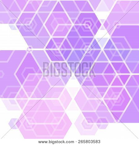 Lilac Hexagons. Abstract Background. Template For Advertising. Design For Business Presentations