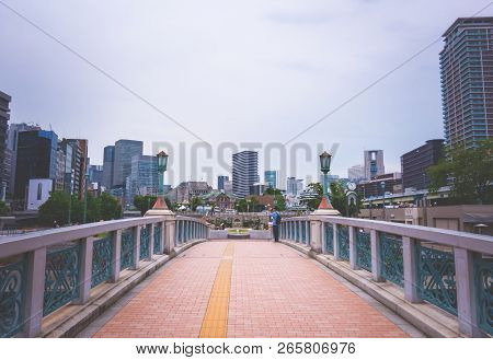 Osaka, Japan - May 28, 2018: Osaka Nakanoshima Rose Garden Near Osaka City Hall