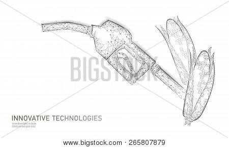 Ecological Corn Biofuel Gun. Renewable Power Energy Save Planet Business Eco Concept. Low Poly Polyg