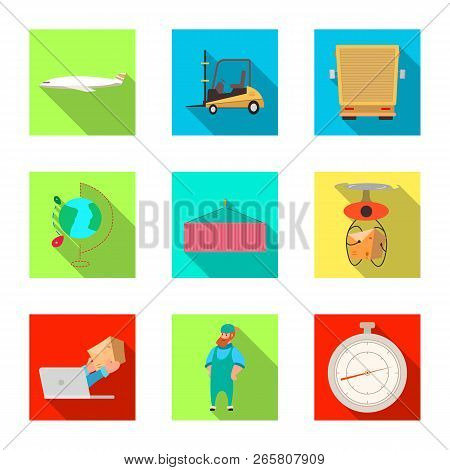 Vector Design Of Goods And Cargo Logo. Set Of Goods And Warehouse Vector Icon For Stock.
