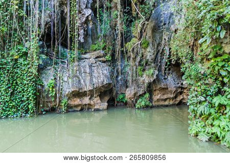 Entrance Of Cueva Del Indio Cave In National Park Vinales, Cuba