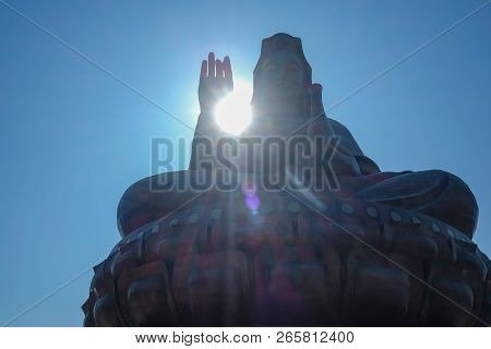 Silhouette Photo Of Guanyin Buddha Or 